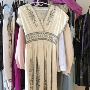 New Max Studio Linen Cotton Blend Maxi Dress